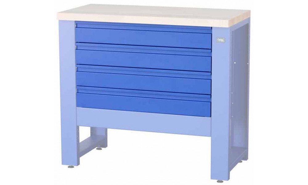 Darbnīcas galda daļa Cyclus Tools System 500 4 drawers for workbench 720801 blue (720803) 