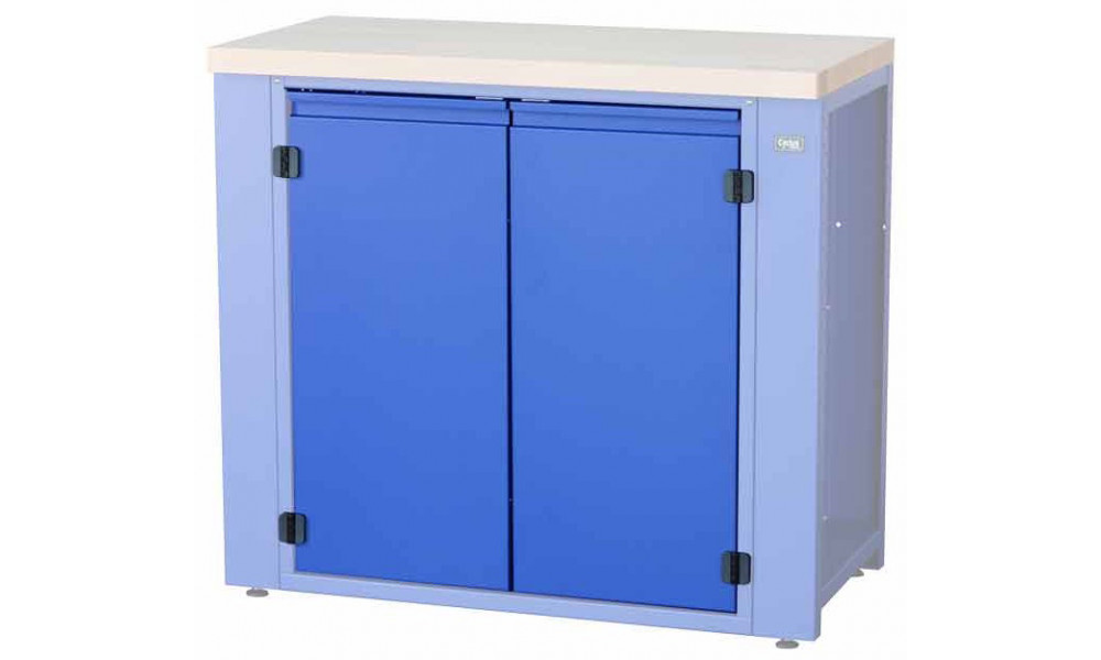 Darbnīcas galda daļa Cyclus Tools System 500 cabinet hinged doors with 2 levels for workbench 720801 blue (720804) 