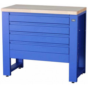 Darbnīcas galds Cyclus Tools System 500 with base cabinet 4 drawers 89 x 100 x 50 cm blue (720806)