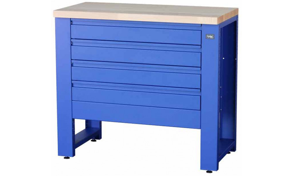 Darbnīcas galds Cyclus Tools System 500 with base cabinet 4 drawers 89 x 100 x 50 cm blue (720806) 