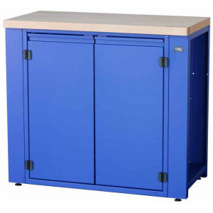 Darbnīcas galds Cyclus Tools System 500 with cabinet hinged 2 level doors 89 x 100 x 50 cm blue (720807)