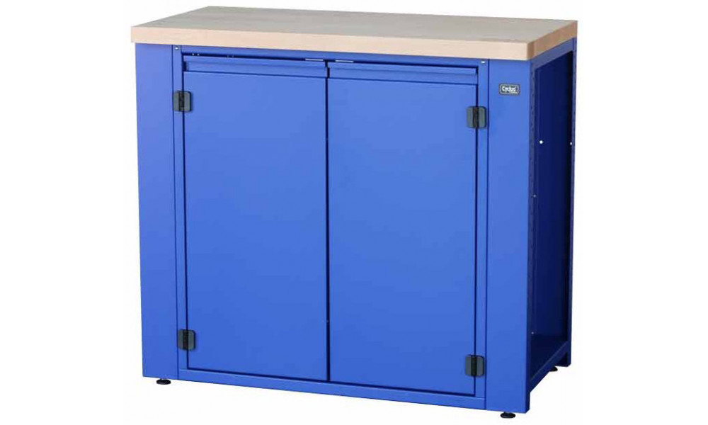 Darbnīcas galds Cyclus Tools System 500 with cabinet hinged 2 level doors 89 x 100 x 50 cm blue (720807) 
