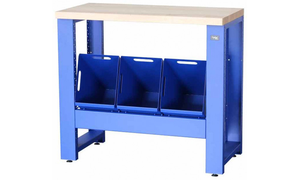 Darbnīcas galds Cyclus Tools System 500 trash can 3 x 25 L 89 x 100 x 50 cm blue (720809) 