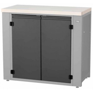 Darbnīcas galda daļa Cyclus Tools System 500 cabinet hinged doors with 2 levels for workbench 720851 anthracite (720854)