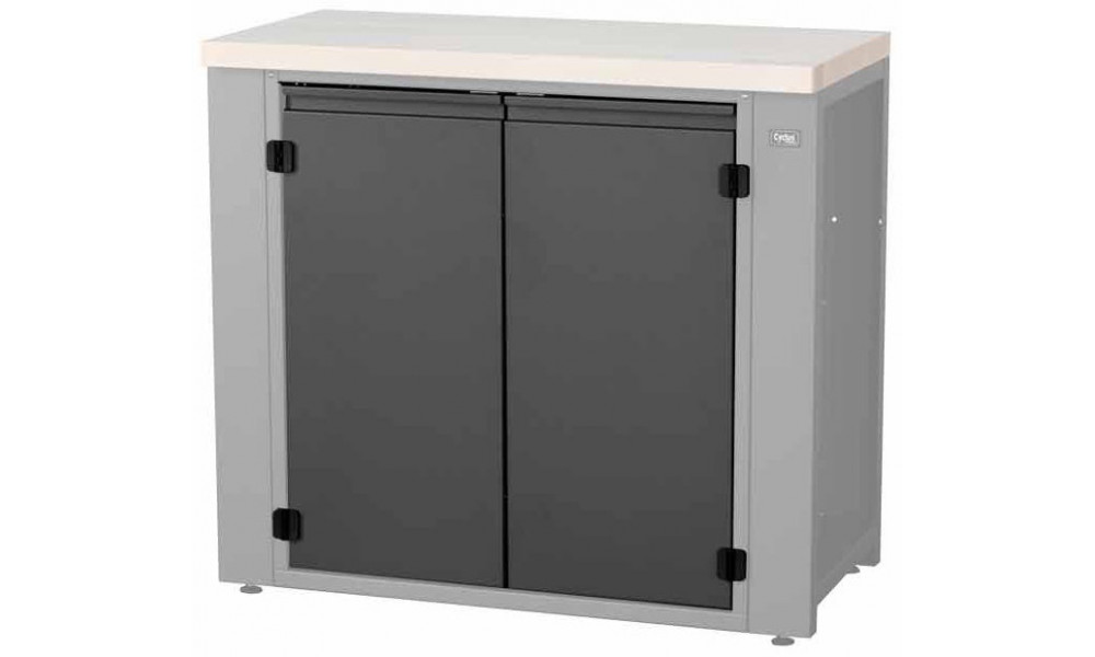 Darbnīcas galda daļa Cyclus Tools System 500 cabinet hinged doors with 2 levels for workbench 720851 anthracite (720854) 