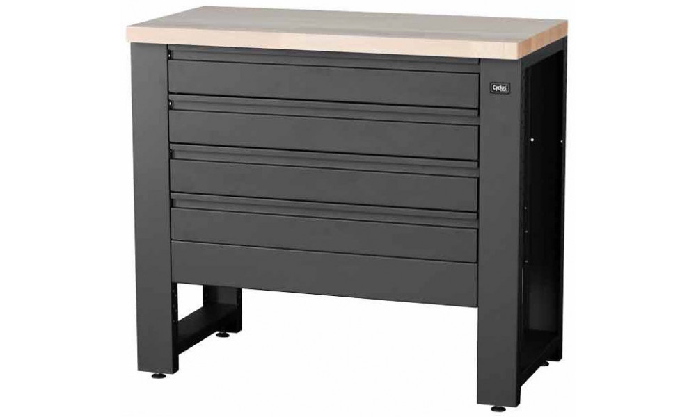 Darbnīcas galds Cyclus Tools System 500 89 x 100 x 50 cm with base cabinet 4 drawers anthracite (720856) 