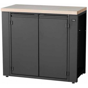 Darbnīcas galds Cyclus Tools System 500 89 x 100 x 50 cm with cabinet hinged doors with 2 levels anthracite (720857)
