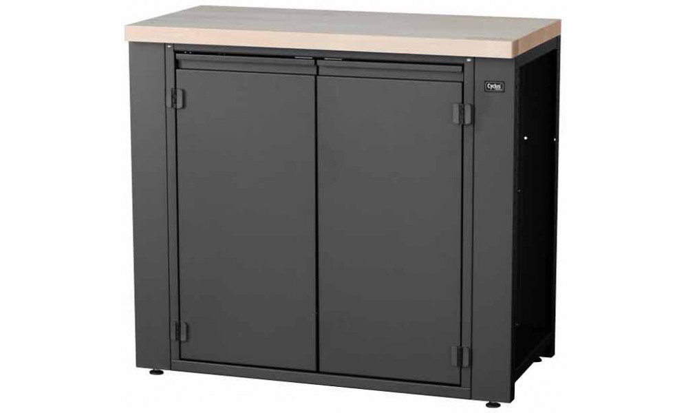 Darbnīcas galds Cyclus Tools System 500 89 x 100 x 50 cm with cabinet hinged doors with 2 levels anthracite (720857) 