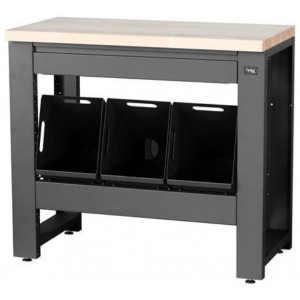 Darbnīcas galds Cyclus Tools System 500 89 x 100 x 50 cm with trash can 3 x 25 L and drawer anthracite (720869)