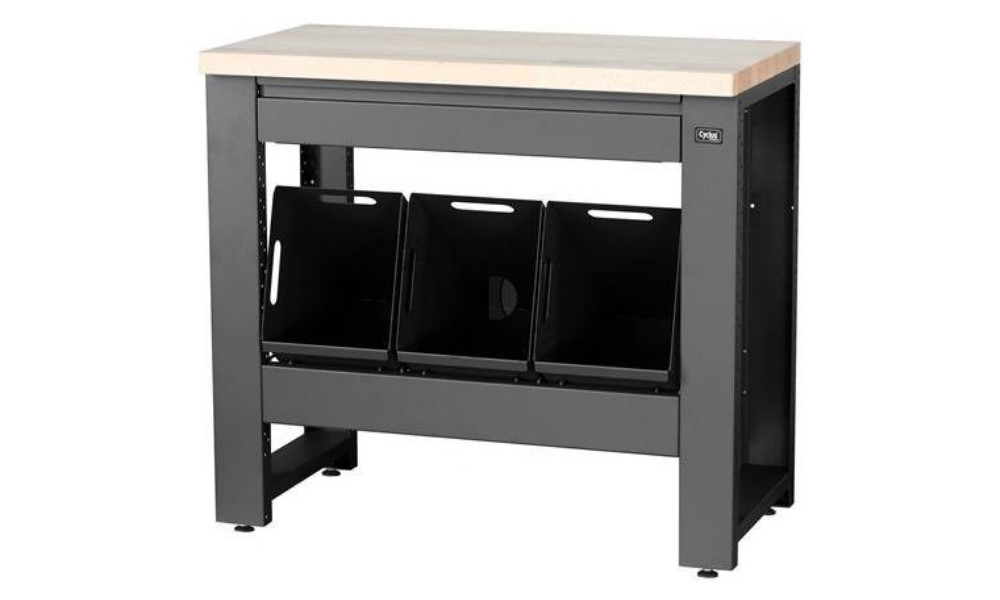 Darbnīcas galds Cyclus Tools System 500 89 x 100 x 50 cm with trash can 3 x 25 L and drawer anthracite (720869) 