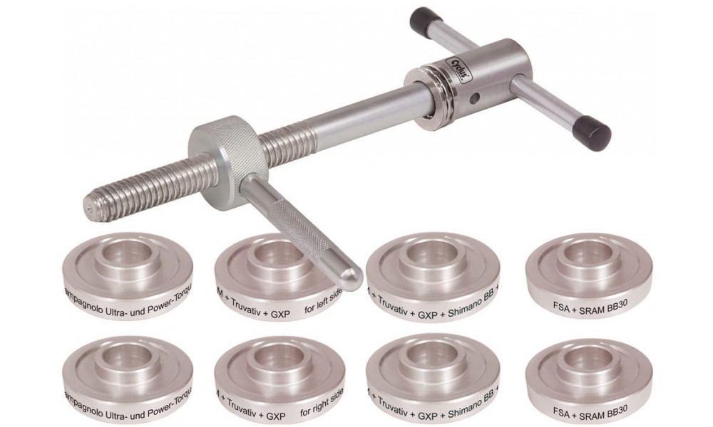 Atslēgu komplekts Cyclus Tools bottom bracket press with 5 bushing pairs for 24/30 mm Press-Fit Shimano / SRAM / Campagnolo / F 