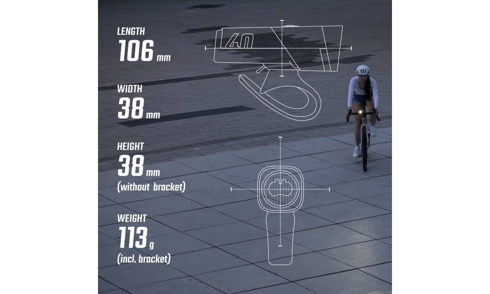 Priekšējais lukturis Sigma AURA 40 USB - 8