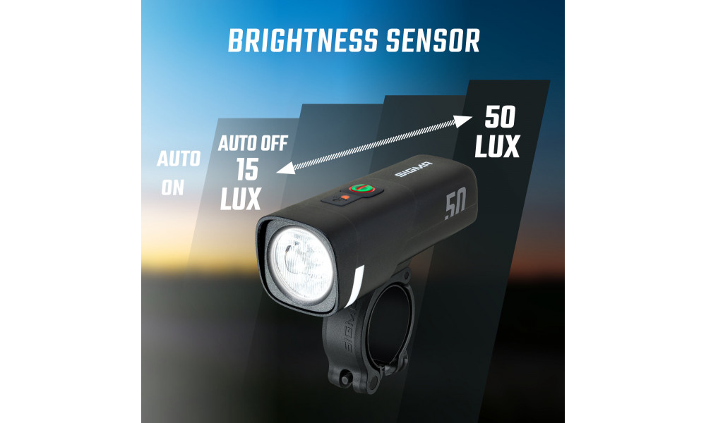 Priekšējais lukturis Sigma AURA 50 USB - 5