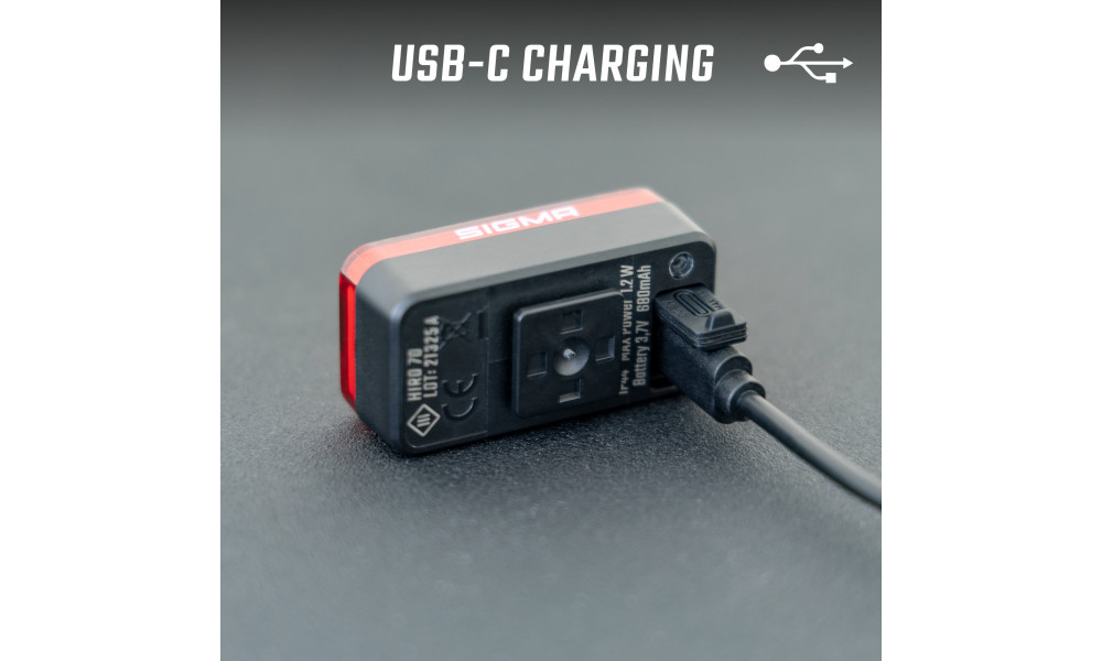 Aizmugurējais lukturis Sigma Hiro 70 USB - 6