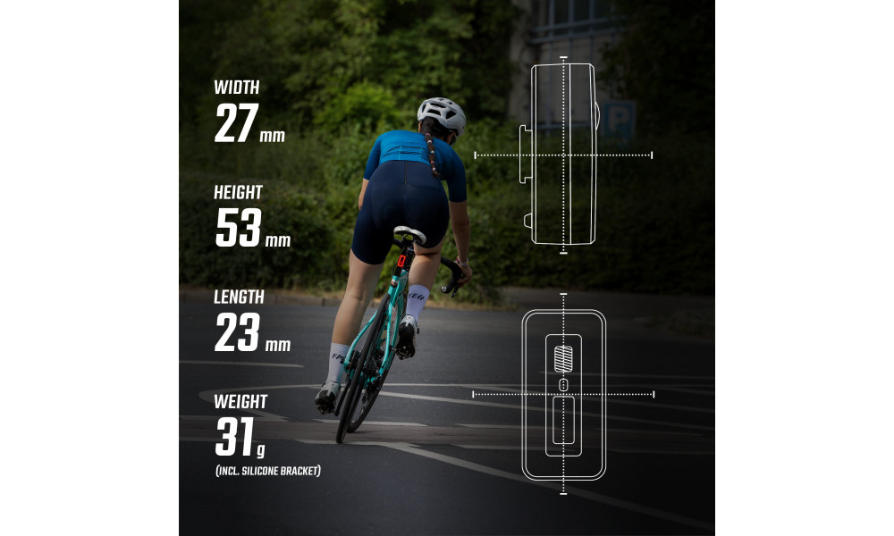 Aizmugurējais lukturis Sigma Hiro 70 USB - 12