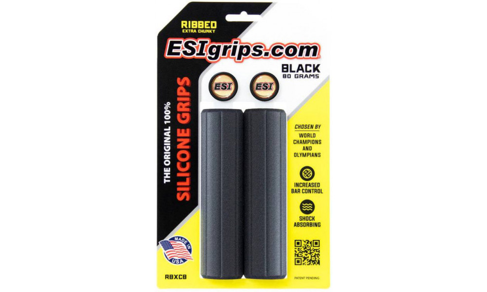Stūres rokturi ESI Ribbed Extra Chunky black - 1