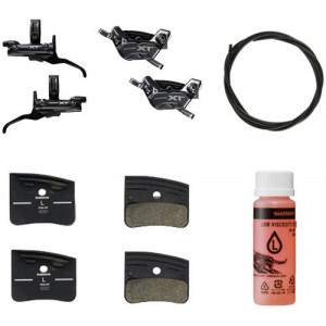 Priekšējās un aizmugurējās disku bremzes Shimano XT BL-M8200 (L) + BR-M8220 (F/R) 4-Piston J-Kit hydraulic post mount