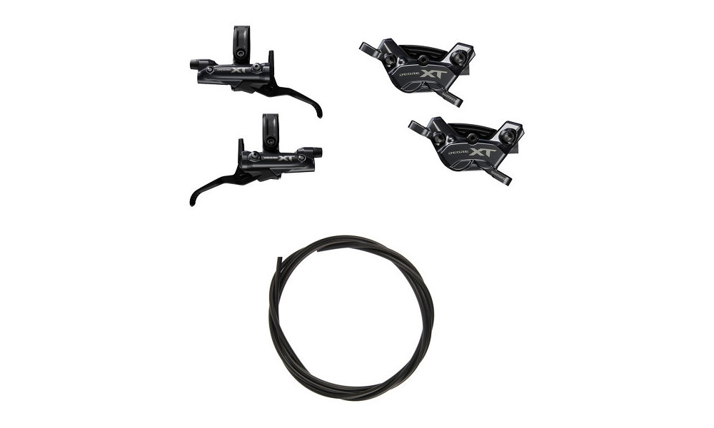Priekšējās un aizmugurējās disku bremzes Shimano XT BL-M8200 (L) + BR-M8220 (F/R) 4-Piston J-Kit hydraulic post mount - 2
