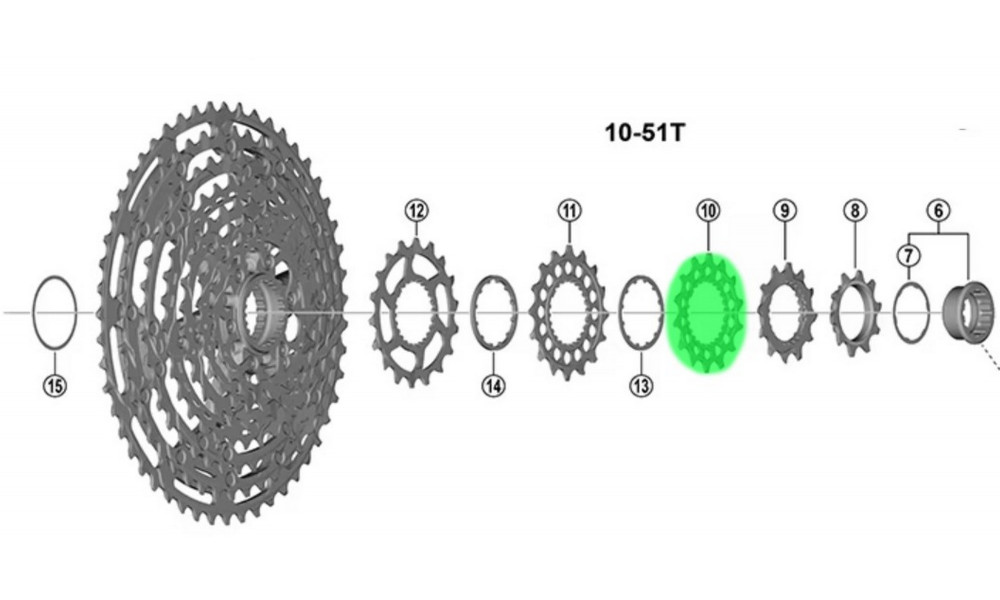 Aizmugurējais ķēdesrats Shimano XTR CS-M9200 12-speed 14T for 10-51T 