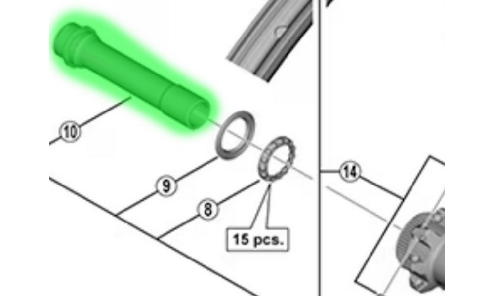 Priekšējās rumbas ass Shimano WH-M8100-TL-F15-B-275 