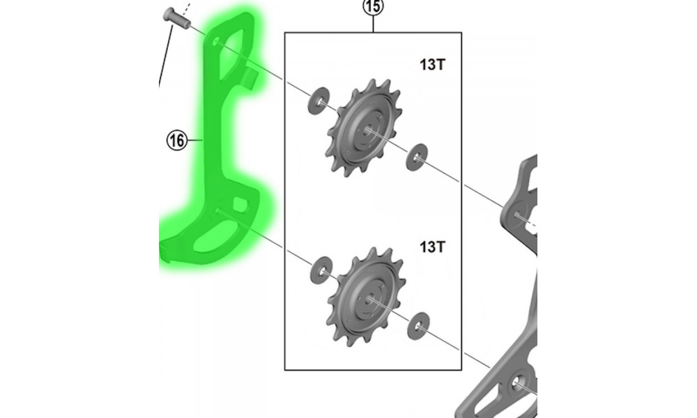 Aizmugurējā pārslēdzēja iekšējā daļa Shimano XTR Di2 RD-M9250 SGS 