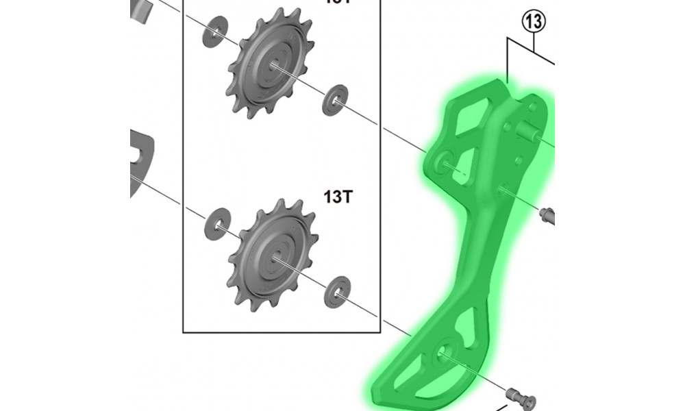 Aizmugurējā pārslēdzēja ārējā daļa Shimano XTR Di2 RD-M9250 SGS 