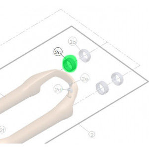Plastmasas vadotnes bukses starplika SR Suntour for 32mm hybrid bushings (SF17-SF21 XCM32, NVX32, NX1-32, SF23 X1-Air)