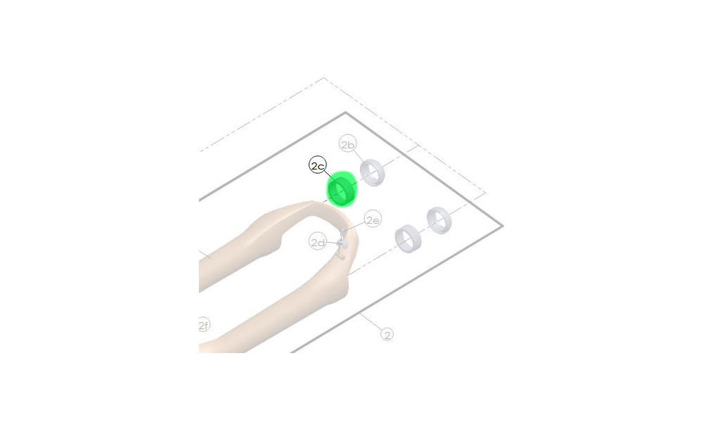 Plastmasas vadotnes bukses starplika SR Suntour for 32mm hybrid bushings (SF17-SF21 XCM32, NVX32, NX1-32, SF23 X1-Air) 