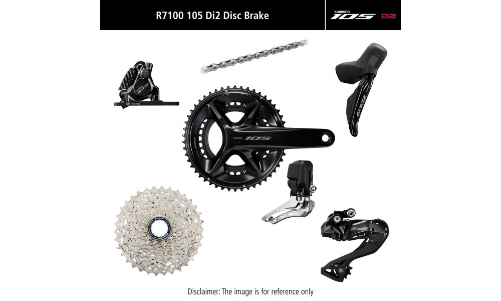 Grupas transmisijas daļu komplekts Shimano 105 Di2 R7100 Disc brakes 170mm 50x34T 