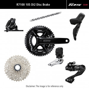 Grupas transmisijas daļu komplekts Shimano 105 Di2 R7100 Disc brakes 175mm 50x34T