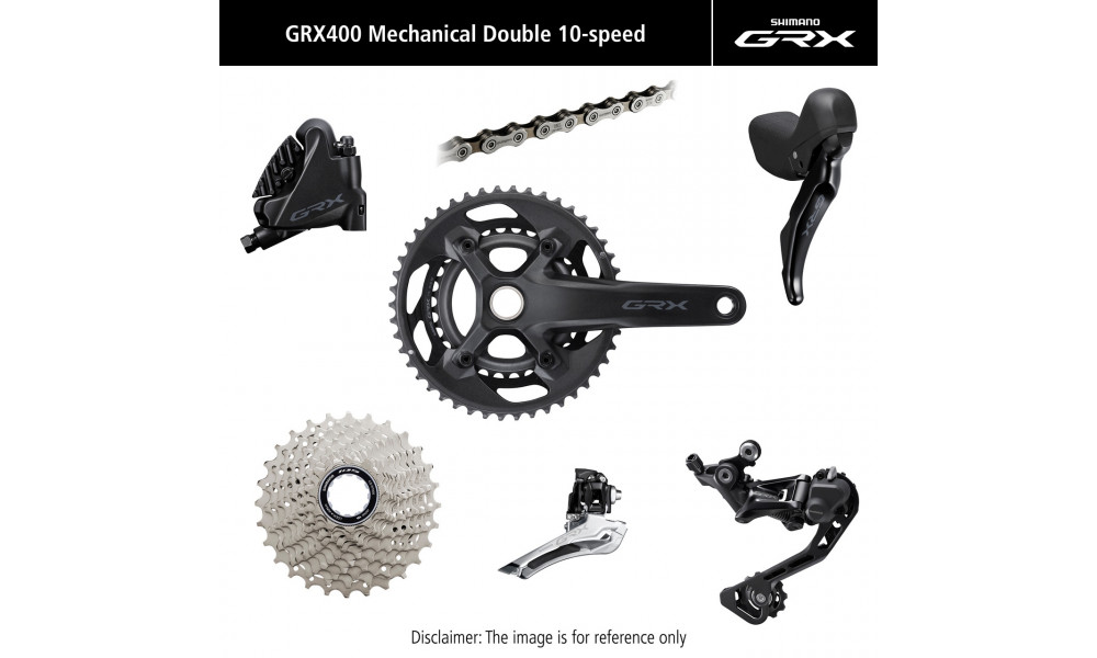 Grupas transmisijas daļu komplekts Shimano GRX 400 172.5mm 10-speed 46x30T 