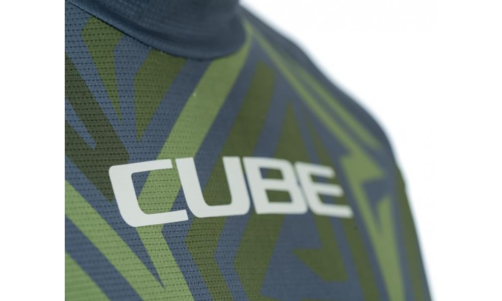 Cycling jersey Cube ATX Round Neck TM L/S olive'n'grey - 4