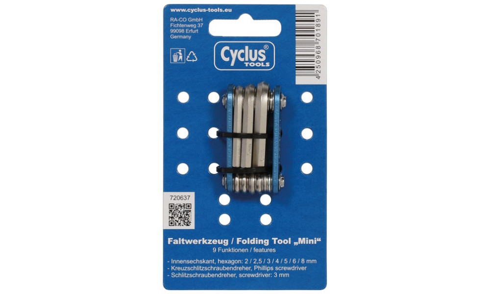 Instruments Cyclus Tools Mini 9in1 Multitool foldable (720637) - 3