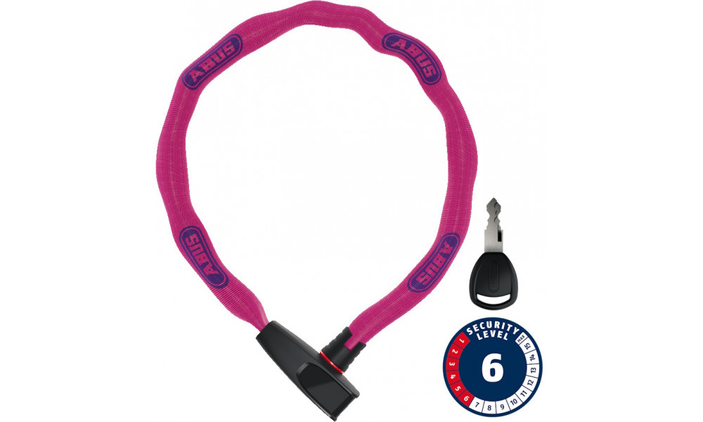 Atslēga Abus 6806K/85 NEON pink (square chain) 