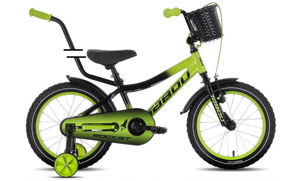 Velosipēds Tabou Rocket Alu 16 black-green - 1