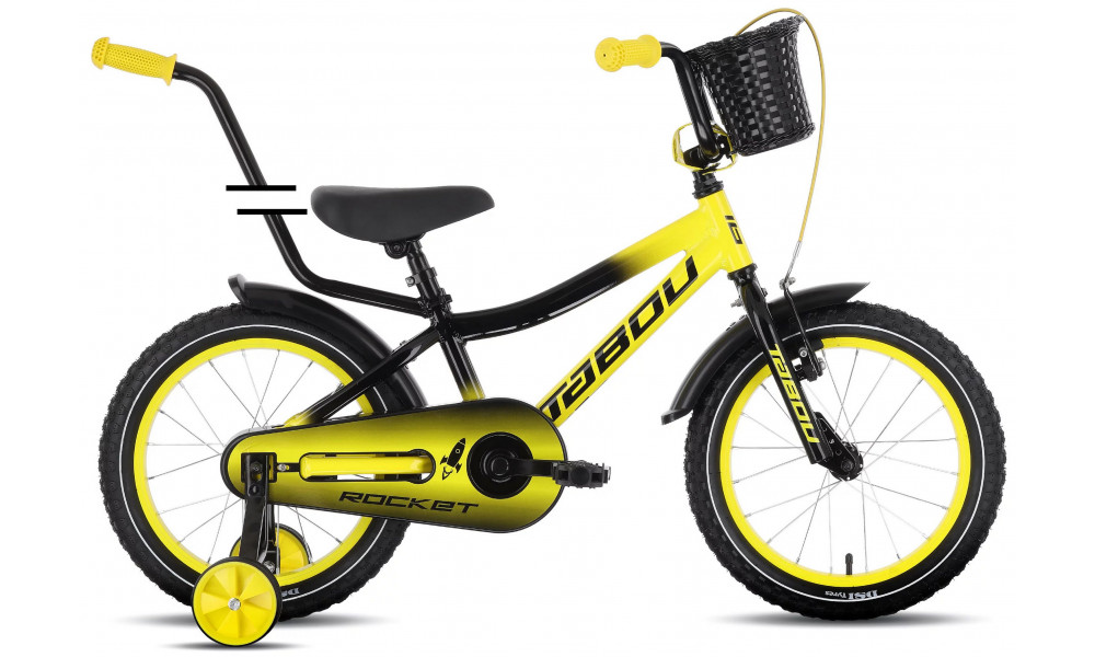 Velosipēds Tabou Rocket Alu 14 black-yellow - 1