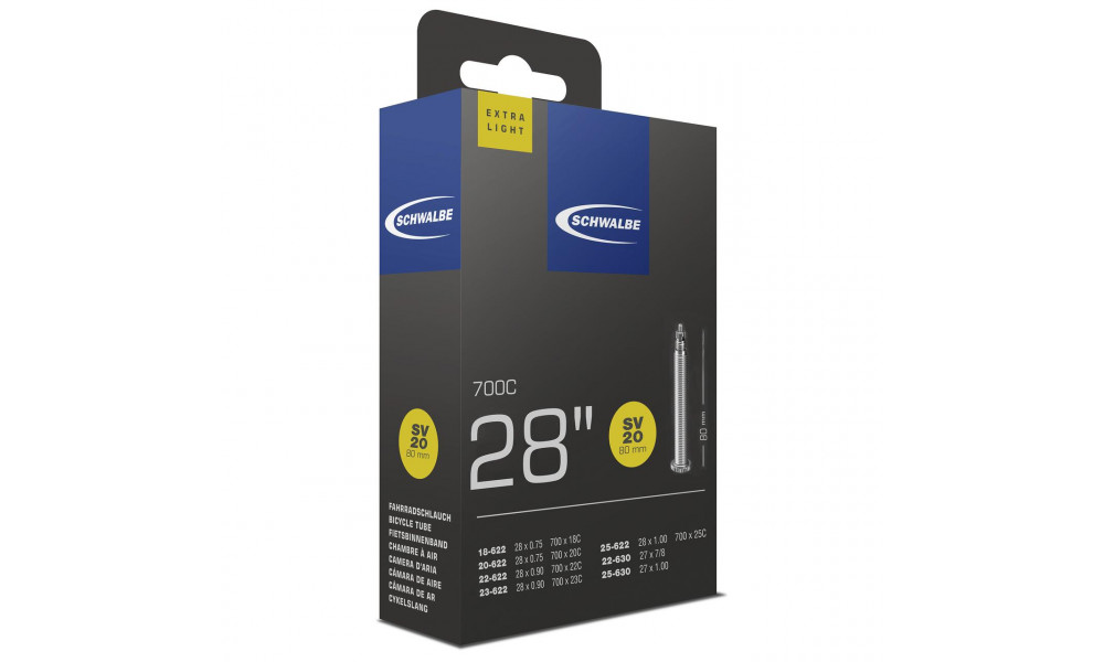 Kamera 28/27" Schwalbe SV20 ExtraLight XXlong (18/25-622) - 1