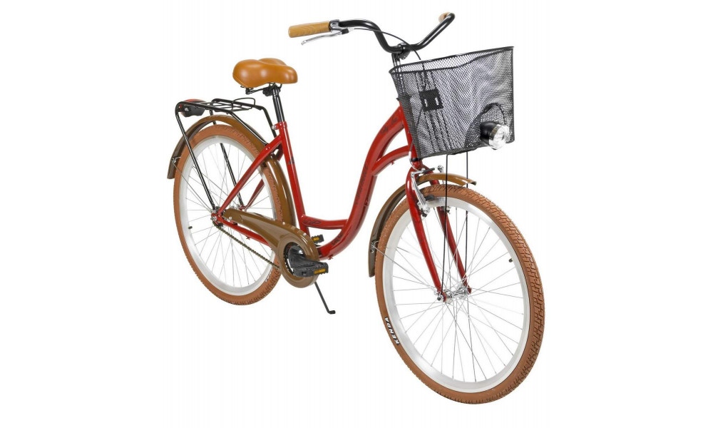 Velosipēds AZIMUT City Lux 26" 2025 with basket bordo-brown - 8