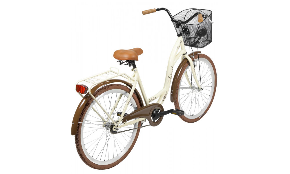 Velosipēds AZIMUT City Lux 26" 2025 with basket cream-brown - 2