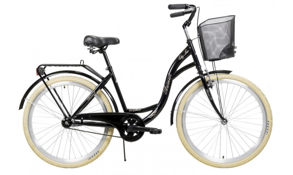 Velosipēds AZIMUT City Lux 26" 2025 with basket black-cream - 1