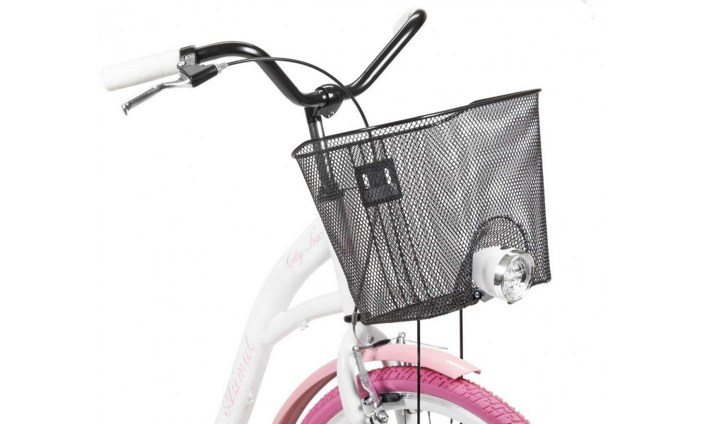 Velosipēds AZIMUT City Lux 26" 2025 with basket white-pink - 7