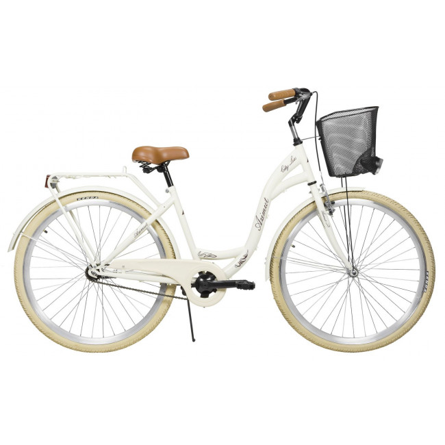 Velosipēds AZIMUT City Lux 28" 2025 with basket light cream