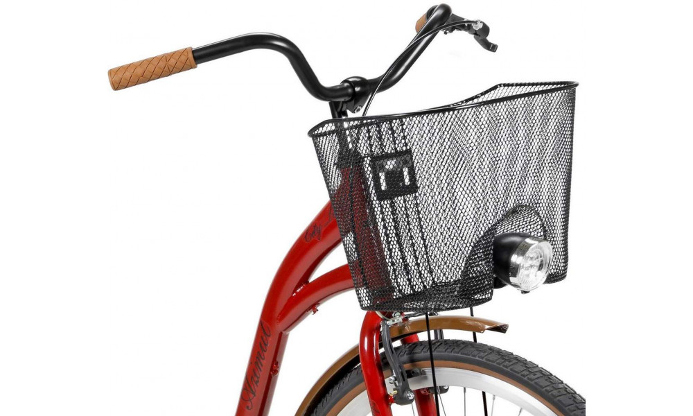 Velosipēds AZIMUT City Lux 28" 2025 with basket bordo-brown - 1