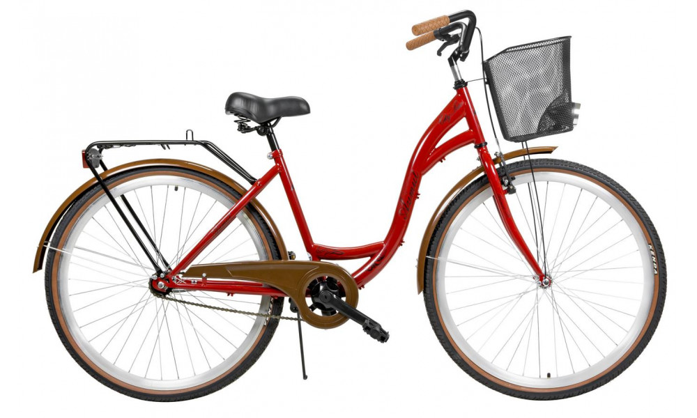 Velosipēds AZIMUT City Lux 28" 2025 with basket bordo-brown - 3
