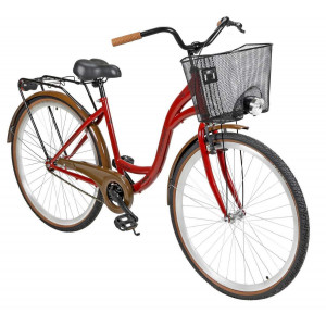 Velosipēds AZIMUT City Lux 28" 2025 with basket bordo-brown