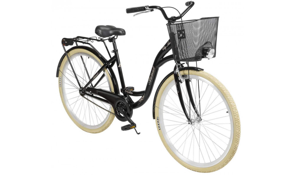 Velosipēds AZIMUT City Lux 28" 2025 with basket black-cream - 8
