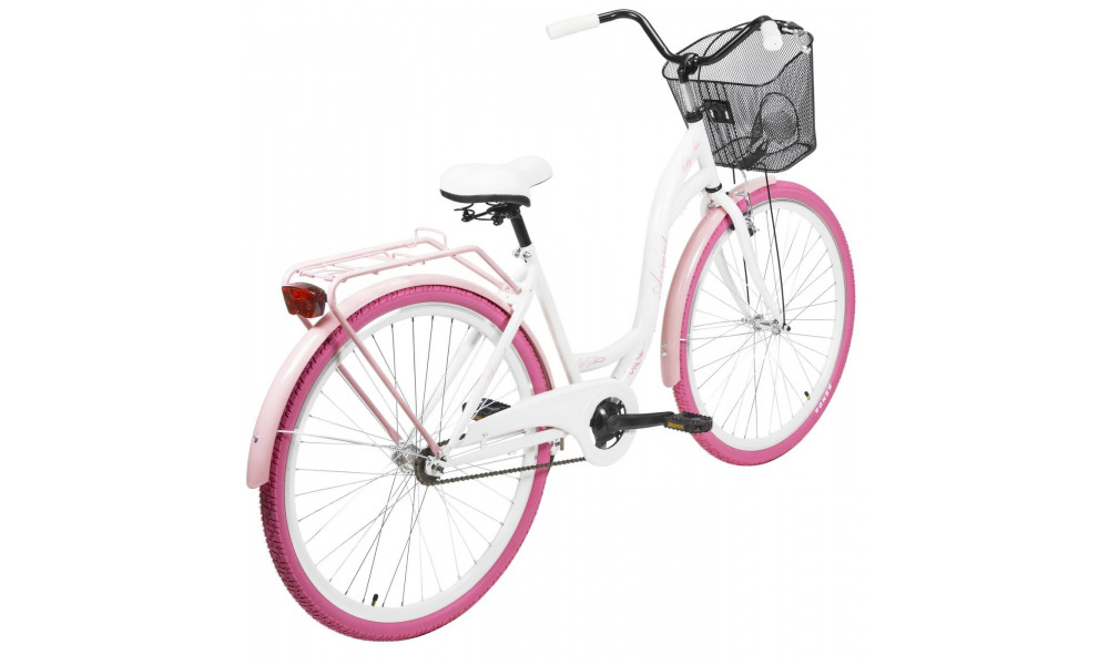 Velosipēds AZIMUT City Lux 28" 2025 with basket white-pink - 1