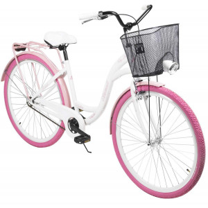 Velosipēds AZIMUT City Lux 28" 2025 with basket white-pink