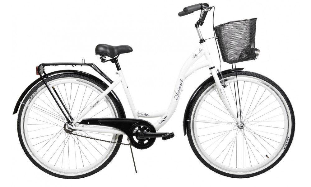Velosipēds AZIMUT City Lux 28" 2025 with basket white-black - 1