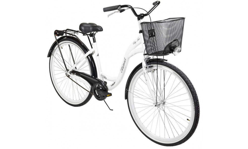 Velosipēds AZIMUT City Lux 28" 2025 with basket white-black - 7